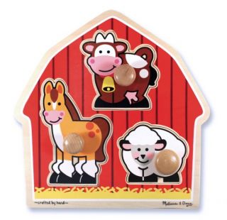 M&D Wooden Large Peg Puzzle - Barnyard Animals