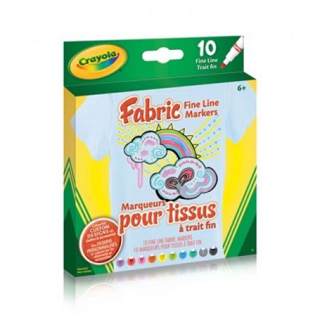 Crayola 10 Fabric Fine Line Markers