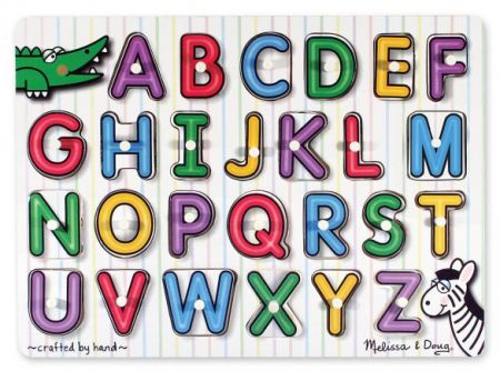 M&D Wooden Peg Puzzle - See-Inside Alphabet