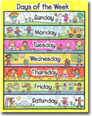 Chartlet - Days of the Week [CD-6392] - My Gifted Child